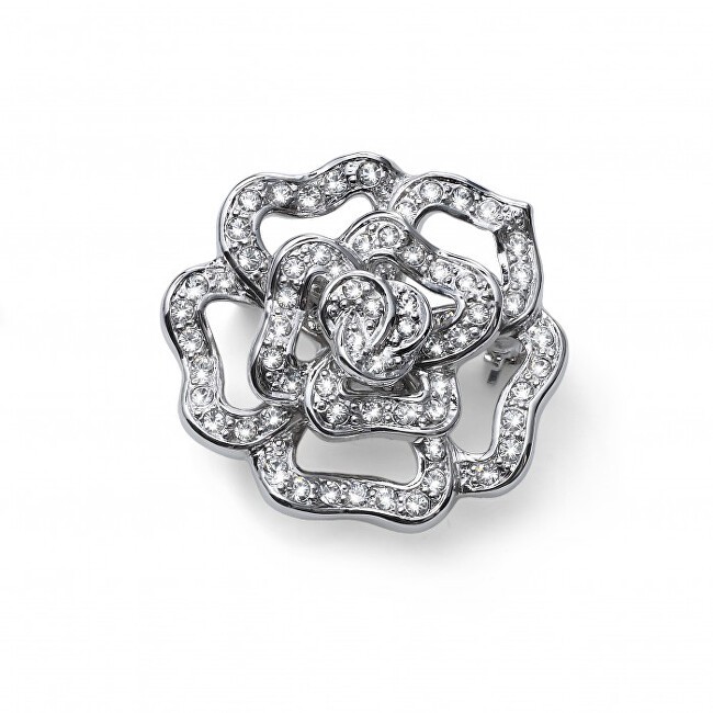 Oliver Weber Spilla floreale scintillante con cristalli Fiorellino trasparenti 58048 donna