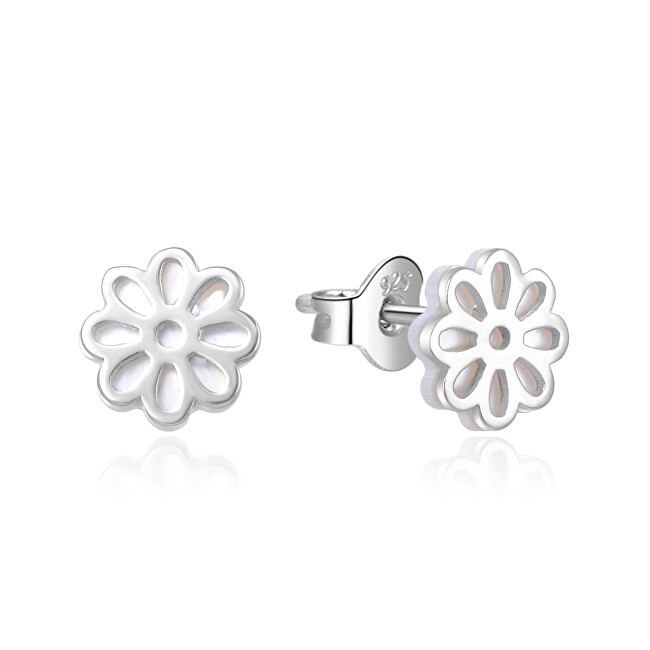 MOISS Eleganti orecchini in argento con fiori in madreperla E0002439 donna