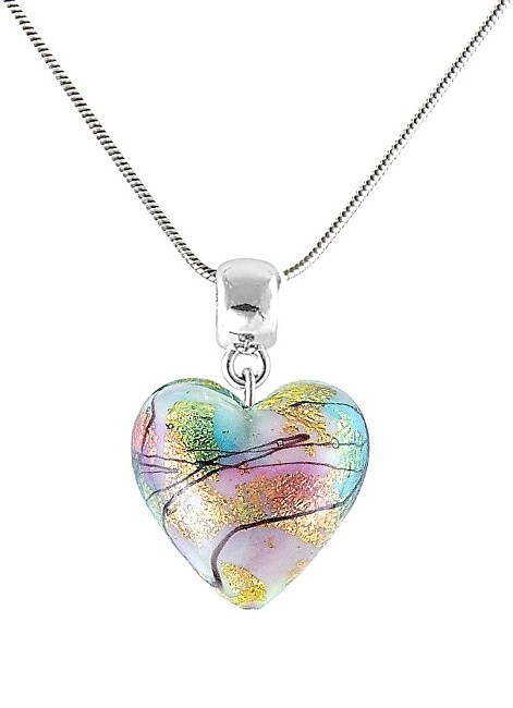 Lampglas Collana Rainbow Fairy con oro 24 carati e perla in vetro di lampglas NLH28 donna