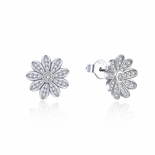 MOISS Orecchini scintillanti in argento con fiori E0002384 donna