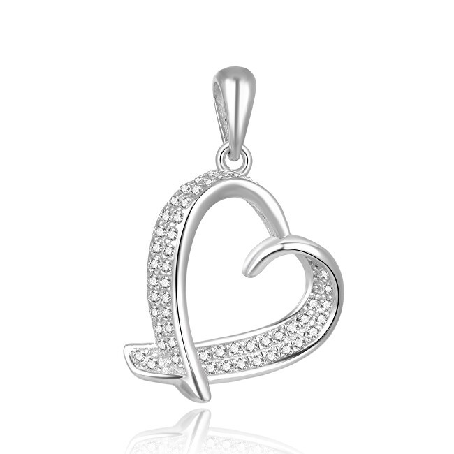 Beneto Ciondolo a forma di cuore in argento senza tempo AGH109L donna