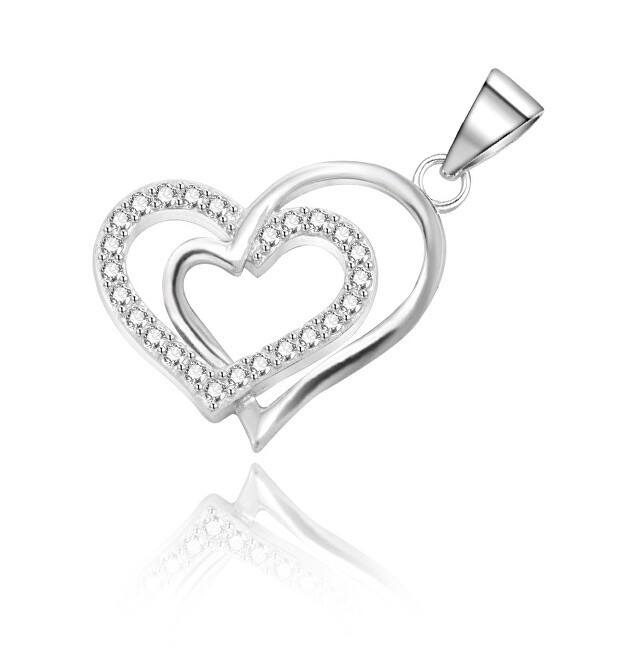 Beneto Ciondolo a forma di cuore originale in argento AGH514 donna