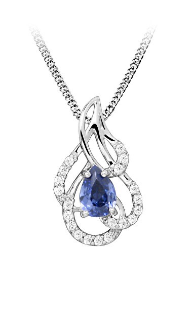 Silver Cat Collana in argento con tanzanite sintetica SC469 catena, pendente donna