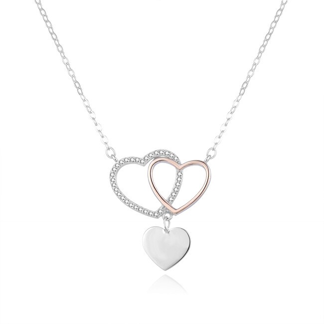 Beneto Collana romantica bicolore con cuori AGS1267/47-2 donna