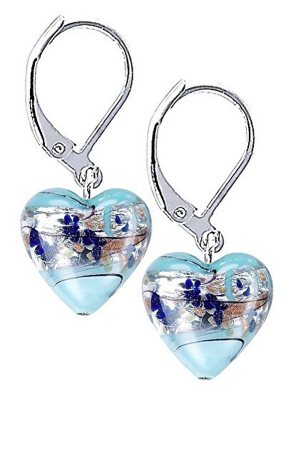 Lampglas Affascinanti orecchini a forma di cuore di ghiaccio in argento sterling con perle di vetro ELH29 donna