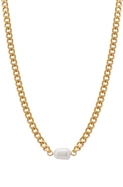 Troli Elegante collana placcata in oro con perla d'acqua dolce VAAXP539 donna