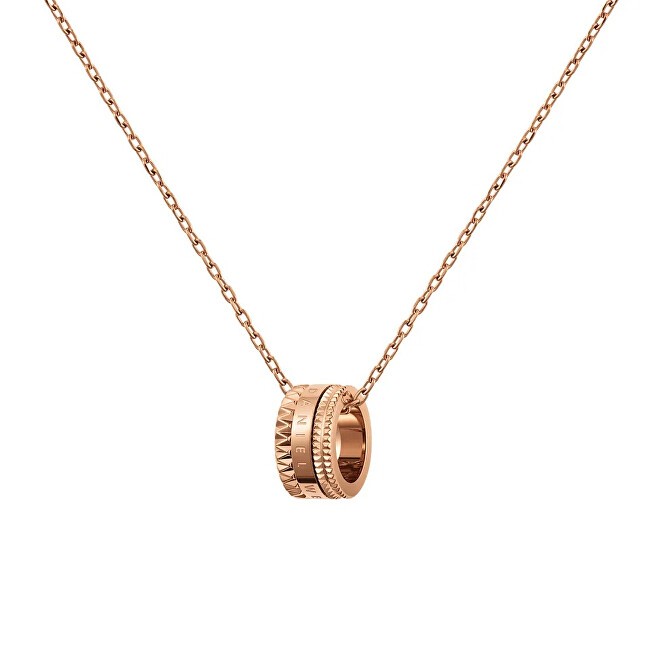 Daniel Wellington Elegante collana in bronzo con pendente circolare Elevation DW00400194 donna