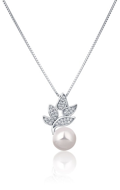 JwL Luxury Pearls Bellissima collana in argento con vera perla e zirconi JL0785 catena, pendente donna