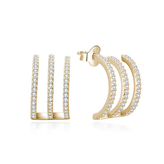 Beneto Eleganti orecchini placcati in oro con zirconi AGUP3301-GOLD donna