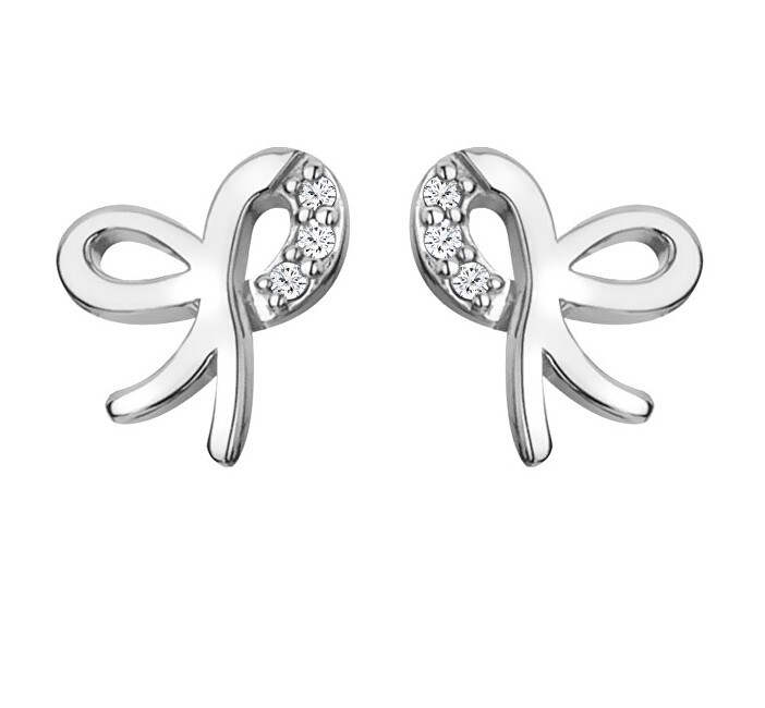 Hot Diamonds Bellissimi orecchini in argento con diamanti a forma di fiocco, modello Much Loved DE730 donna