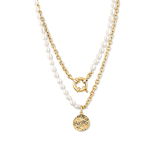JwL Luxury Pearls Elegante collana placcata in oro con perle di fiume autentiche JL0798 donna