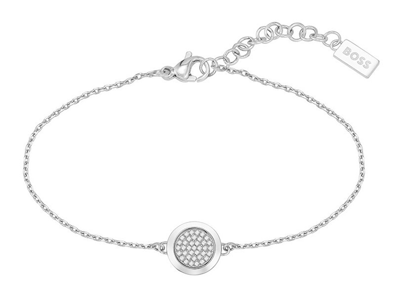 Hugo Boss Bellissimo bracciale in acciaio con cristalli a medaglione 1580299 donna