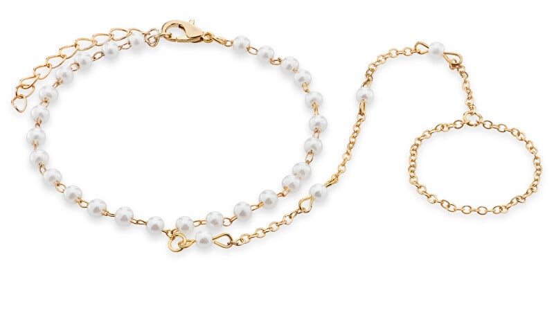 Troli Elegante bracciale placcato oro con filettatura sul dito donna