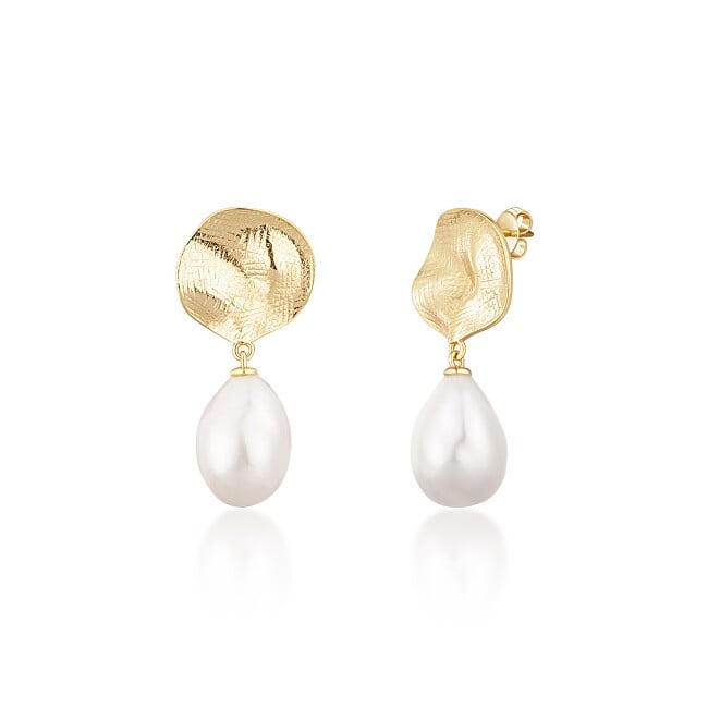 JwL Luxury Pearls Splendidi orecchini placcati in oro con vere perle barocche JL0724 donna
