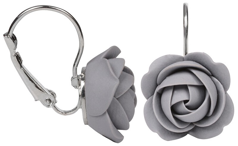 Troli Orecchini pendenti a forma di fiore grigio donna