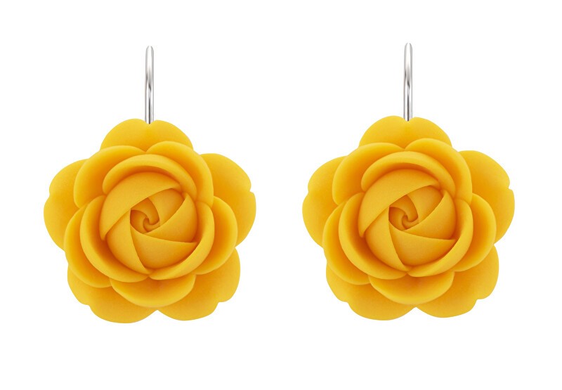 Troli Orecchini pendenti giallo-arancio con girasoli donna