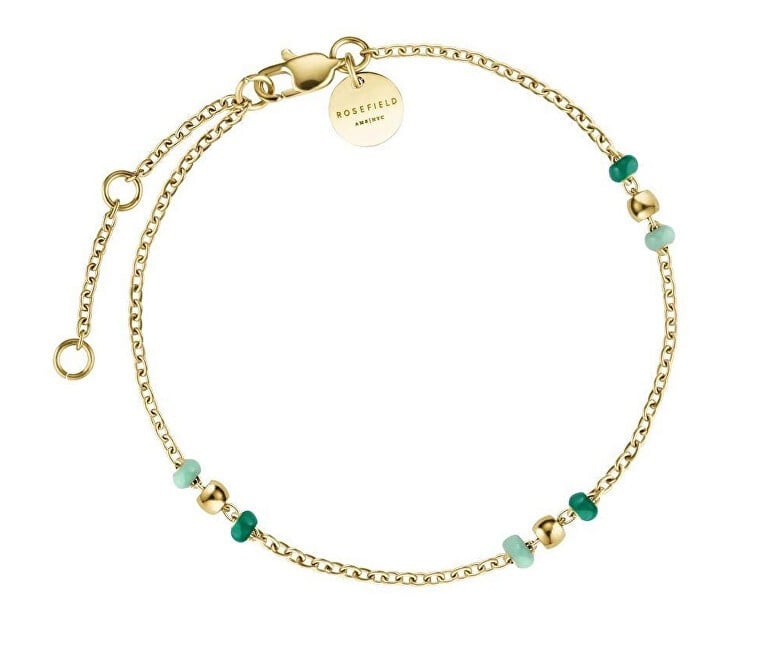Rosefield Braccialetto delicato placcato oro con smeraldo JBEDG-J720 donna