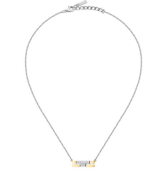 Trussardi Collana bicolore in acciaio con zirconi e logo T-Logo TJAXC06 donna
