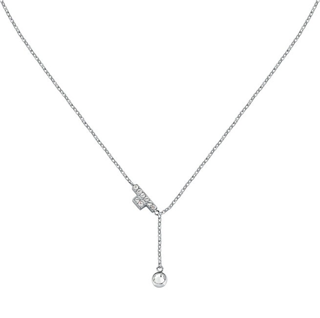 Trussardi Collana in acciaio pregiato con cristalli e logo T-Logo TJAXC08 donna