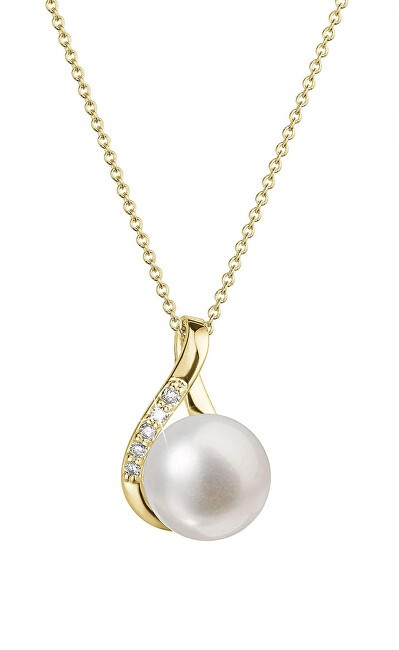 Evolution Group Collana di lusso in oro con perla vera e diamanti 92PB00029 donna