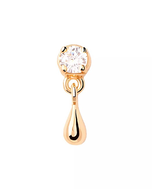PDPAOLA Affascinante orecchino singolo placcato oro con zircone Waterer Essentials PG01-027-U donna