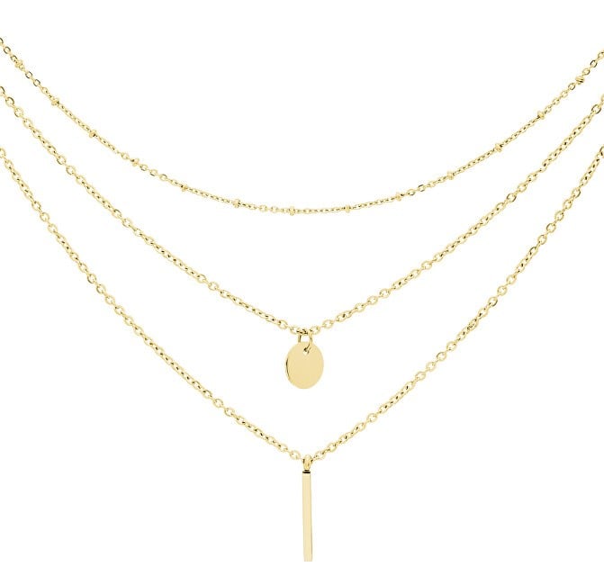 Troli Collana tripla placcata in oro donna