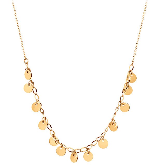 Troli Collana con penny in acciaio dorato donna