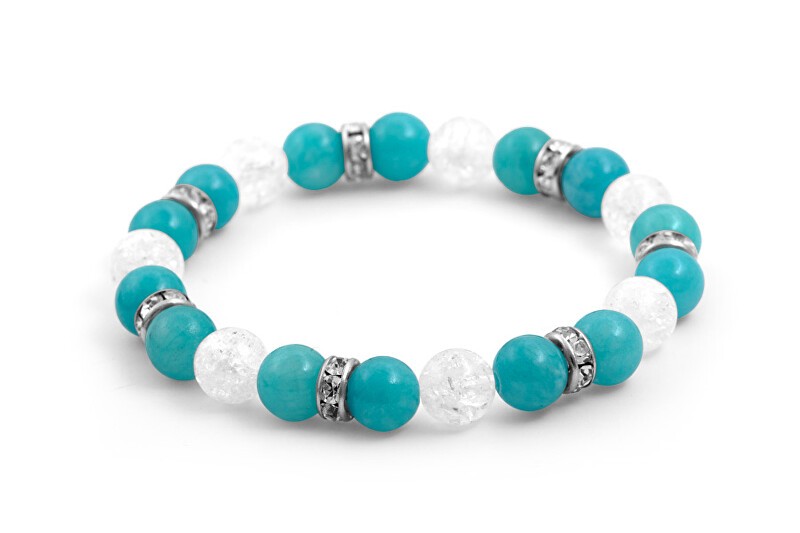 Agato Bracciale di perline in calcite e cristallo MINK72 / 18 donna