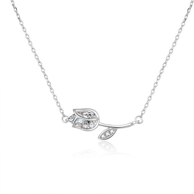 Beneto Collana romantica in argento con zirconi trasparenti AGS486 / 47L donna