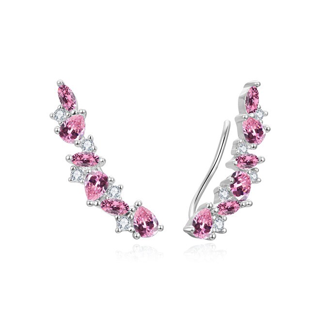Beneto Affascinanti orecchini lunghi con zirconi rosa AGUP3299P donna
