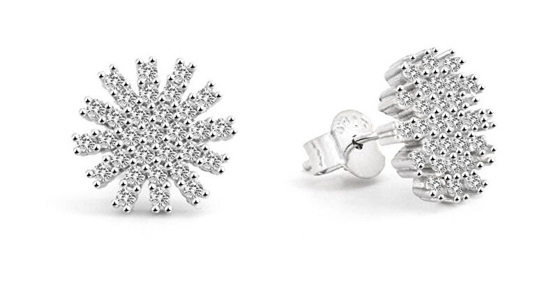 Beneto Orecchini a forma di fiocco di neve in argento lucido AGUP2723 donna