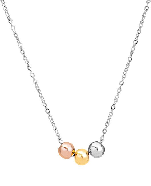 Troli Elegante collana in acciaio con perline tricolore VENS0667S donna