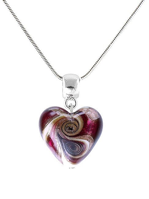 Lampglas Bellissima collana Raspberry Kiss con perla Lampglas NLH33 donna