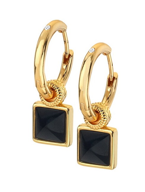 Hot Diamonds Affascinanti orecchini a cerchio con diamanti e onice 2 in 1 Jac Jossa Hope DE737 donna