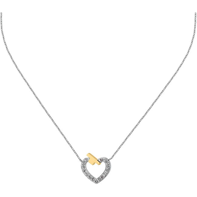 Trussardi Collana con logo T in acciaio e zirconi TJAXC44 catena, pendente donna
