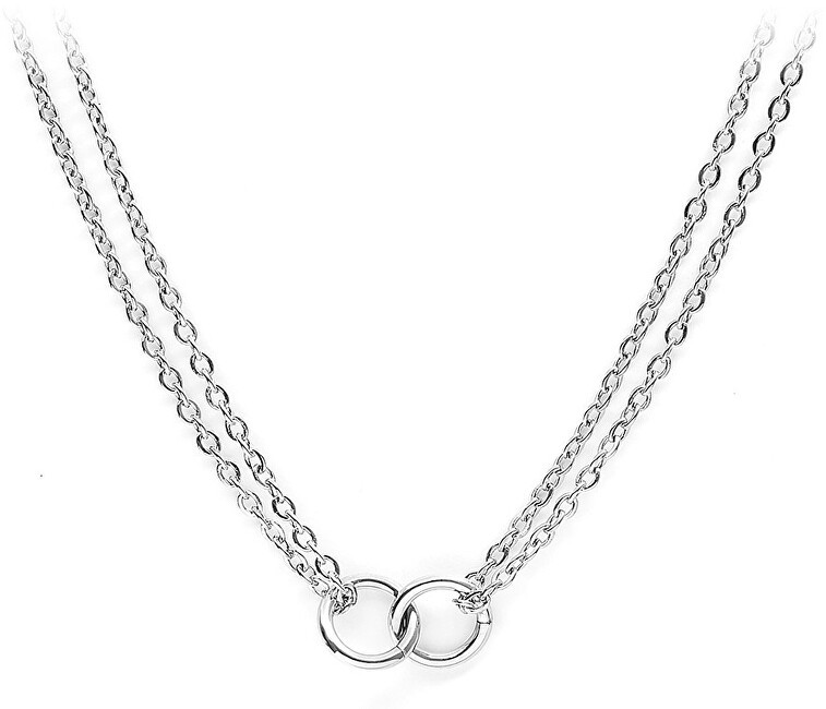 Pierre Lannier Elegante collana in acciaio con anelli Seduction BJ02A4101 donna