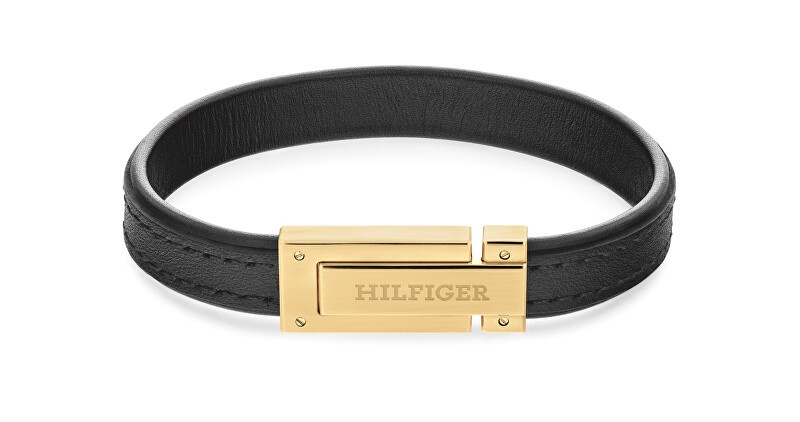 Tommy Hilfiger Bracciale da uomo in pelle nera 2790561 uomo