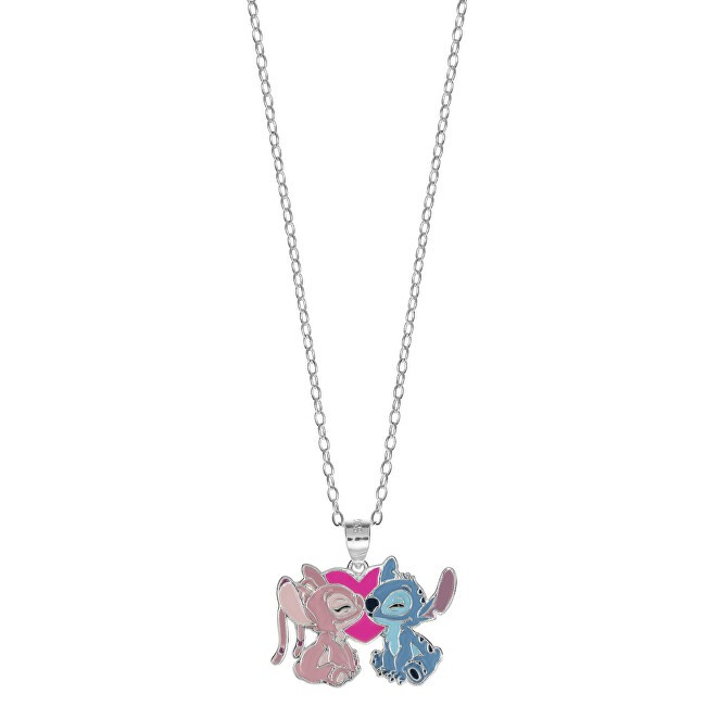 Disney Collana coordinata Stitch e Angel Lilo & Stitch in argento CS00040SL-P.CS catena, ciondolo donna
