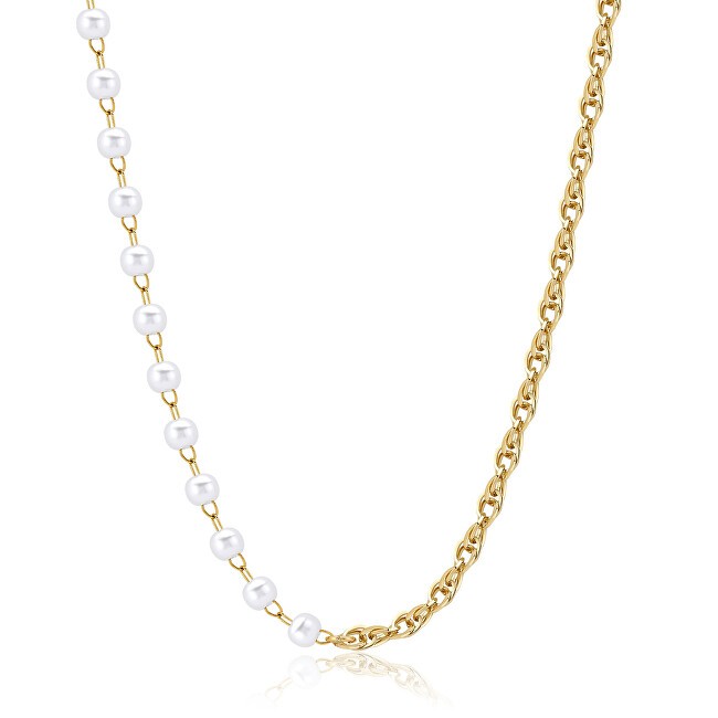 S'Agapõ Splendida collana di perle grosse placcata in oro SHK64 donna