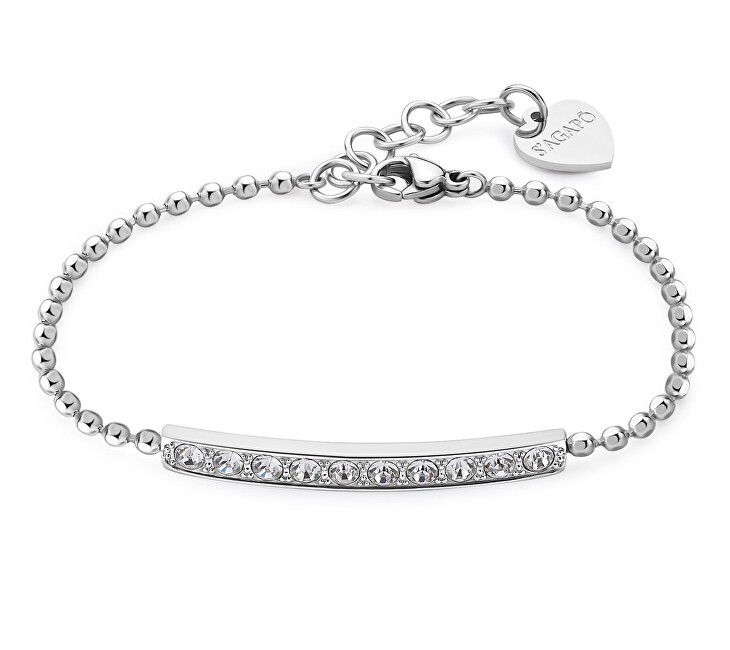 S'Agapõ Bracciale Dazzly SDZ11 in acciaio con cristalli trasparenti scintillanti donna