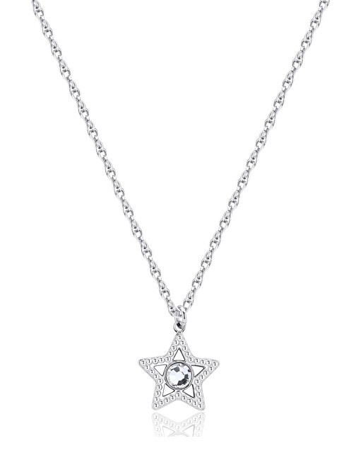 S'Agapõ Elegante collana in acciaio con stella portafortuna SKT37 donna