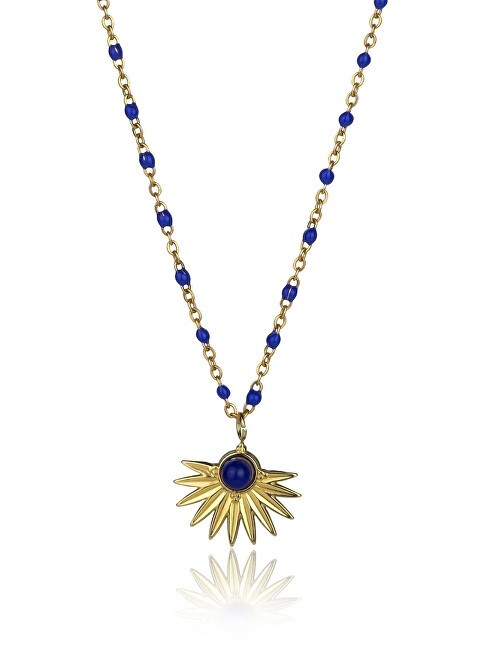 Emily Westwood Collana da donna placcata oro con perline blu EWN23039G donna