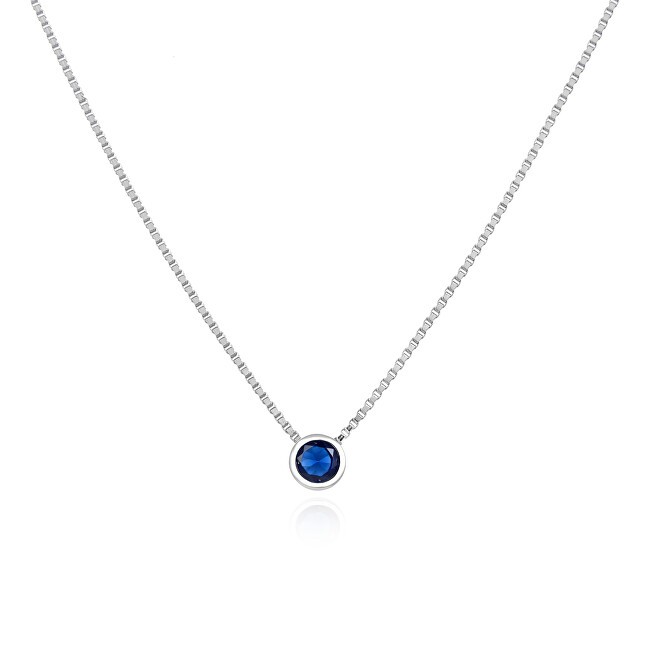 Agato Collana minimalista in argento con zircone blu AGS1561/47-DB donna
