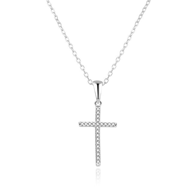 Agato Collana in argento con croce AGS1595/47 catena, pendente donna