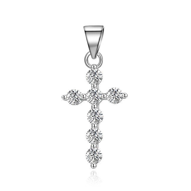 Agato Ciondolo a croce in argento lucido AGH762 donna