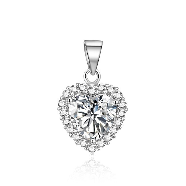 Agato Ciondolo scintillante in argento con zirconi a forma di cuore AGH744 donna