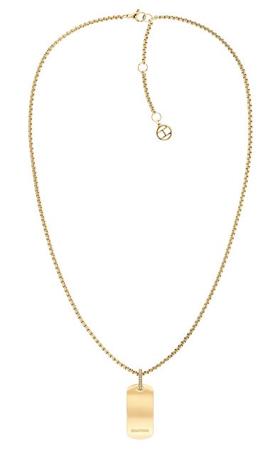 Tommy Hilfiger Collana da donna in acciaio placcato oro con targhetta a forma di cane e cristalli 2780862 donna