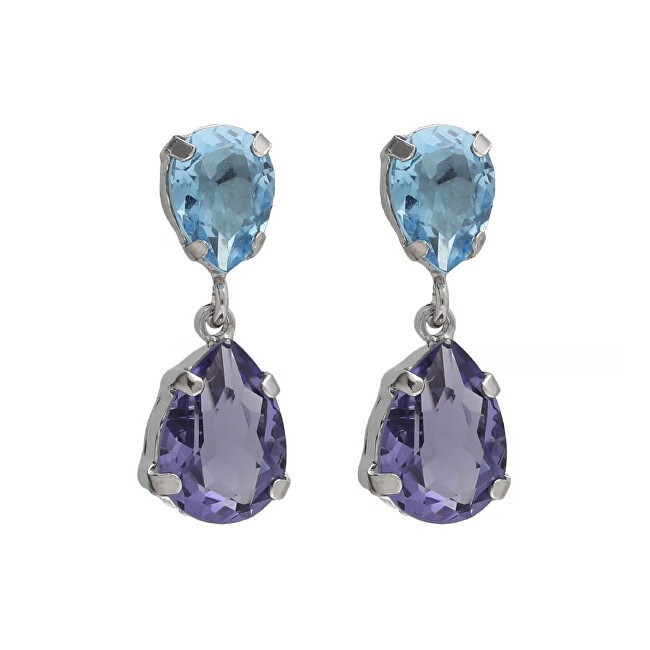 Victoria Cruz Eleganti orecchini pendenti con cristalli blu Glory A4905-12HT donna