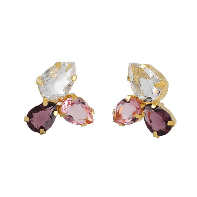 Victoria Cruz Splendidi orecchini placcati in oro con cristalli Glory A4902-26DT donna