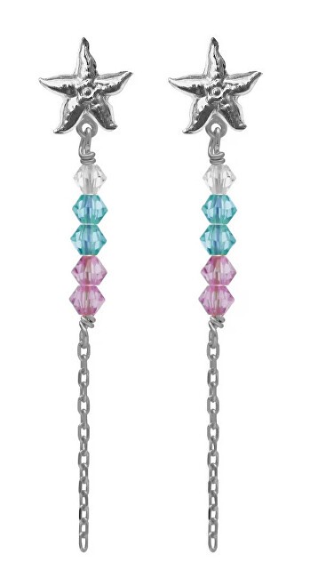 Victoria Cruz Orecchini pendenti lunghi a stella in argento con cristalli Bliss A4849-MHT donna